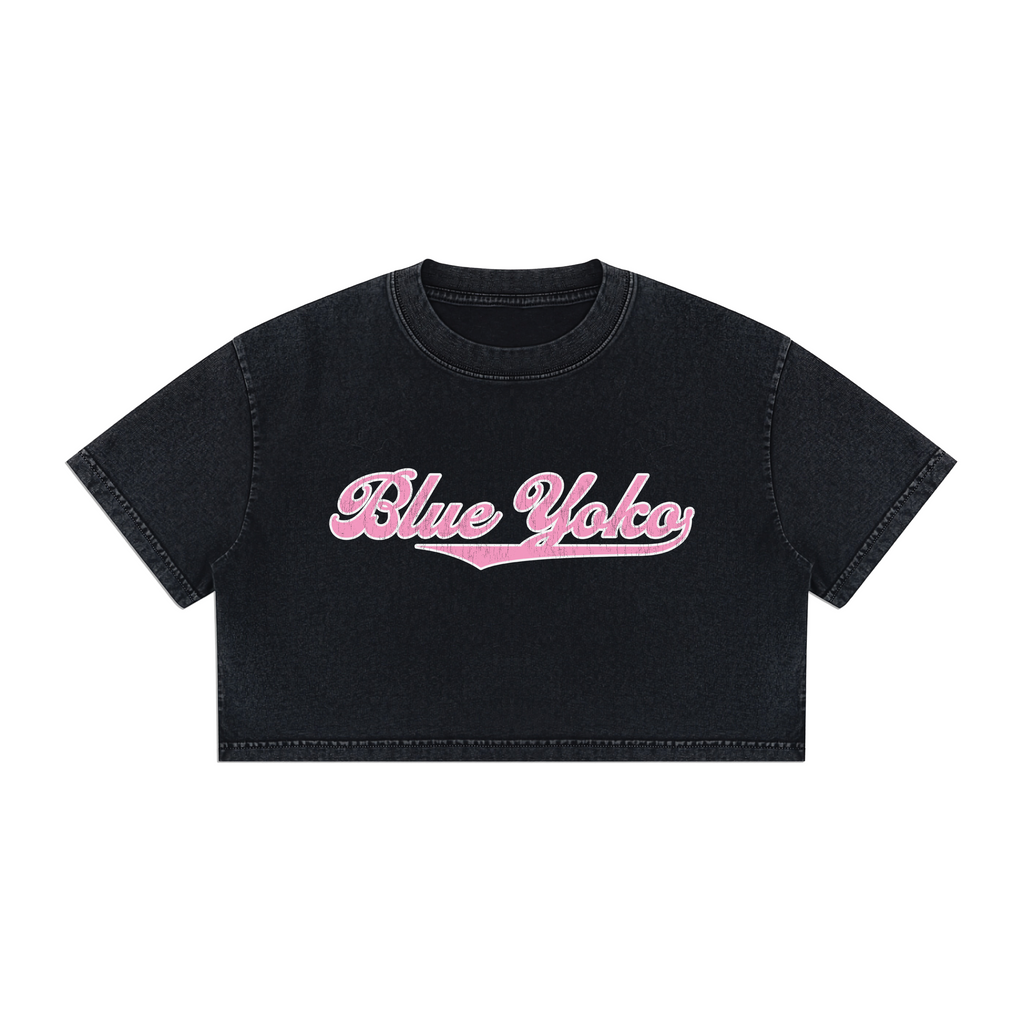 DISTRESS LOGO BOXY CROPPED TEE
