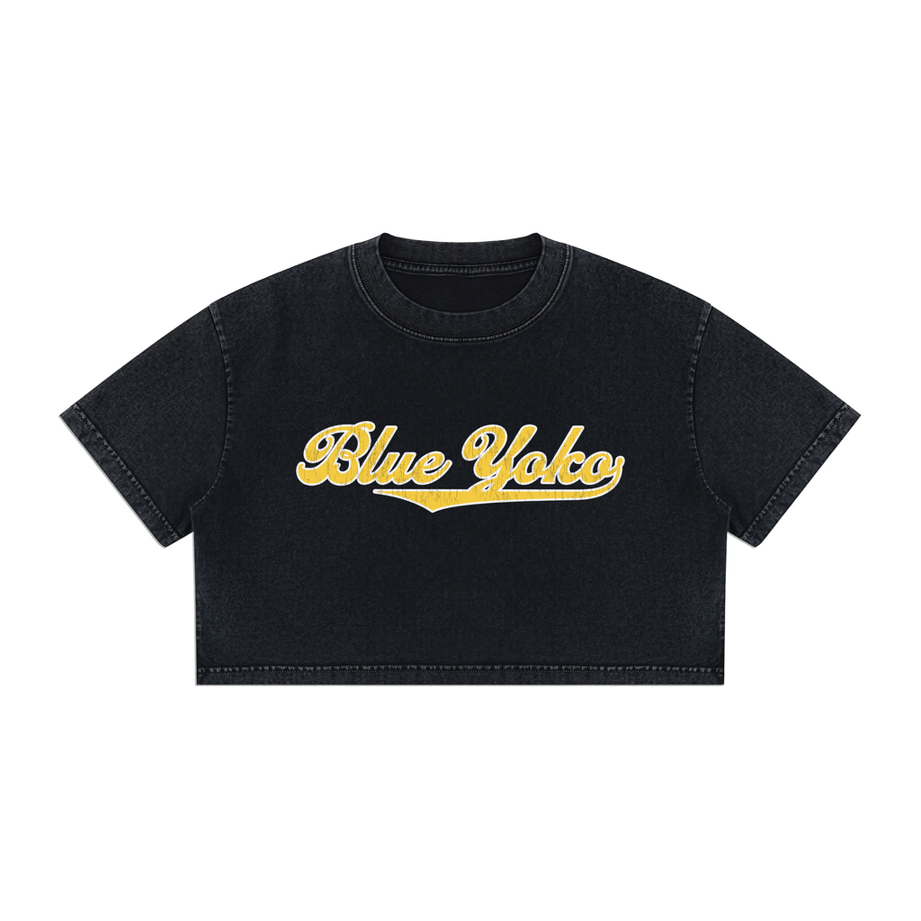 DISTRESS LOGO BOXY CROPPED TEE
