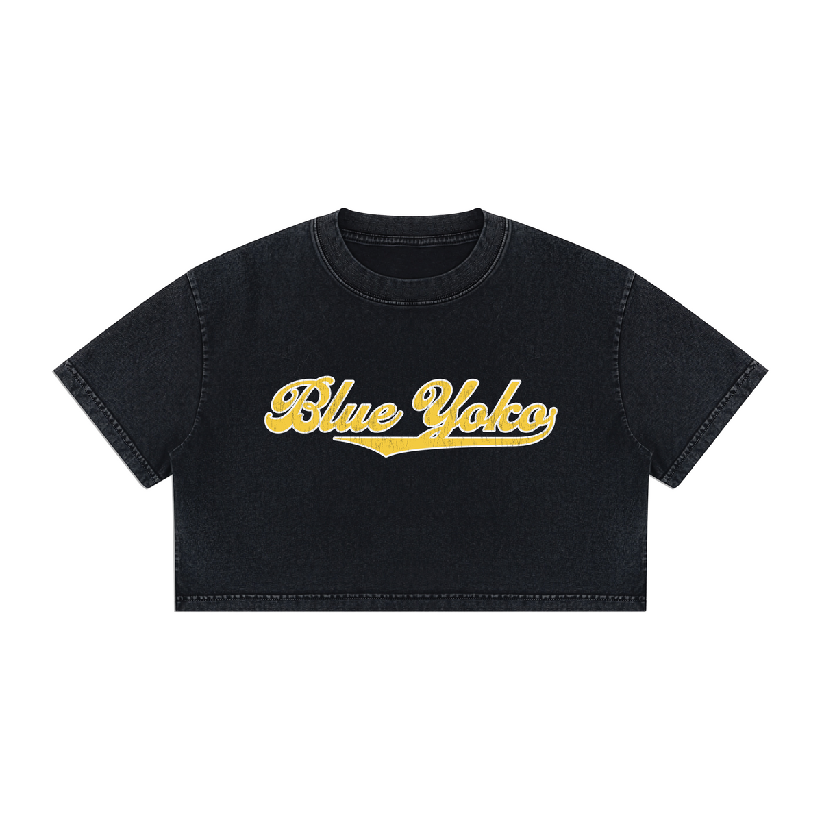 DISTRESS LOGO BOXY CROPPED TEE