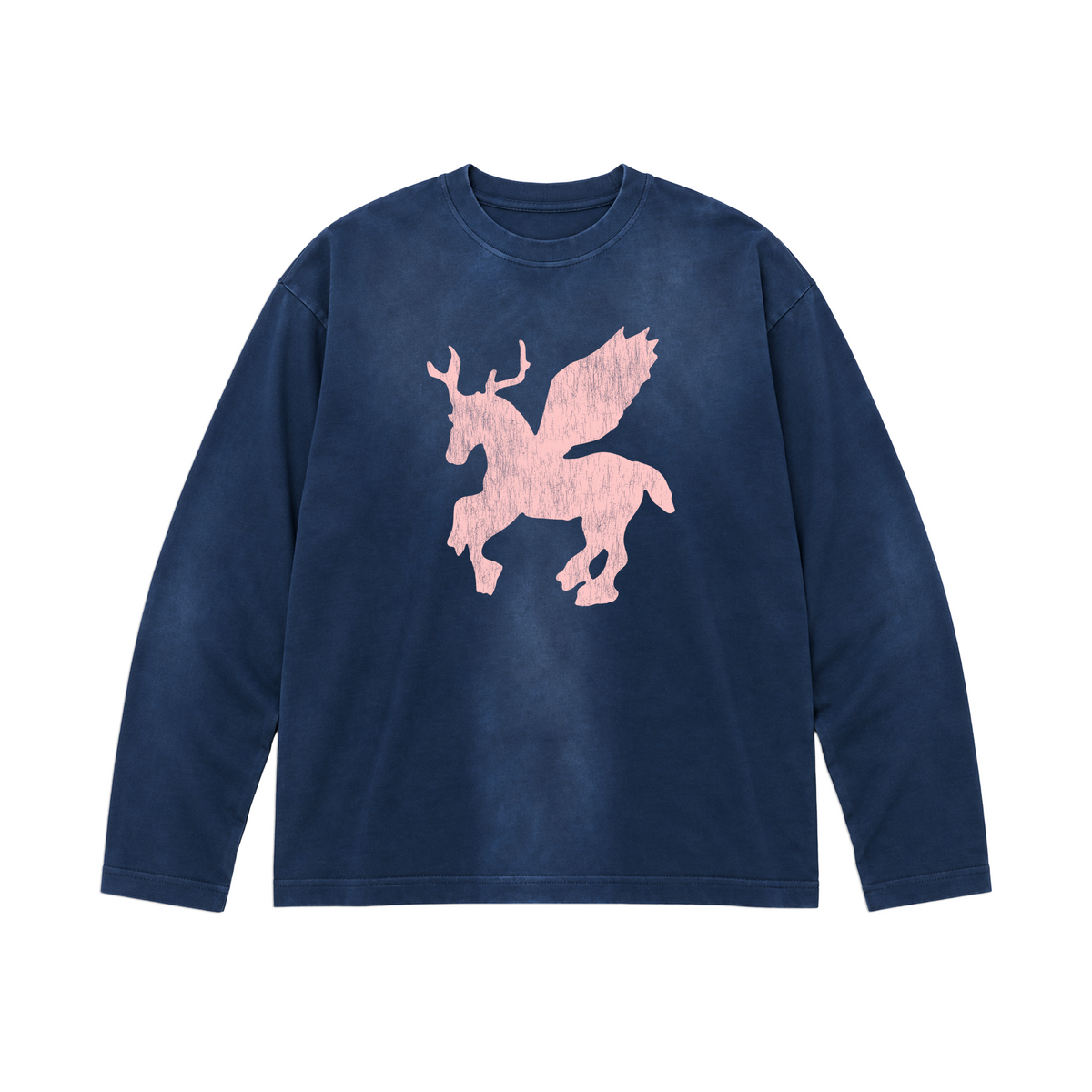 EQUIALATUS FADED WASH LONGSLEEVE - NAVY