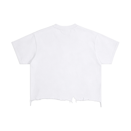 RISING SUN DISTRESSED BOXY TEE - WHITE