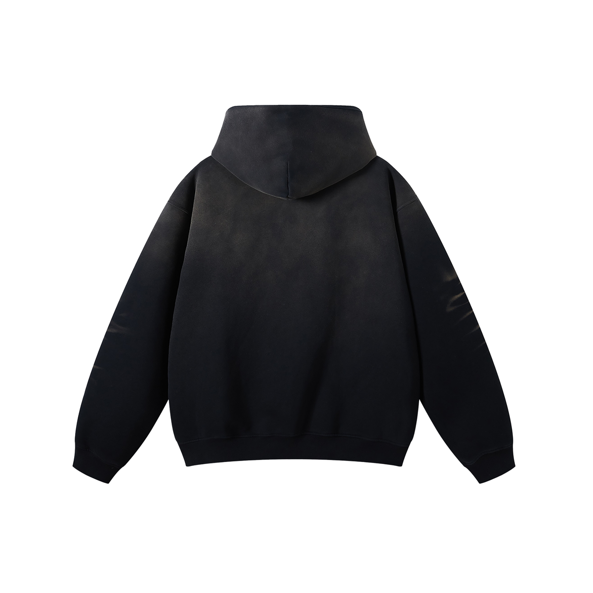 FADED WASH WORLDWIDE HOODIE - BLACK