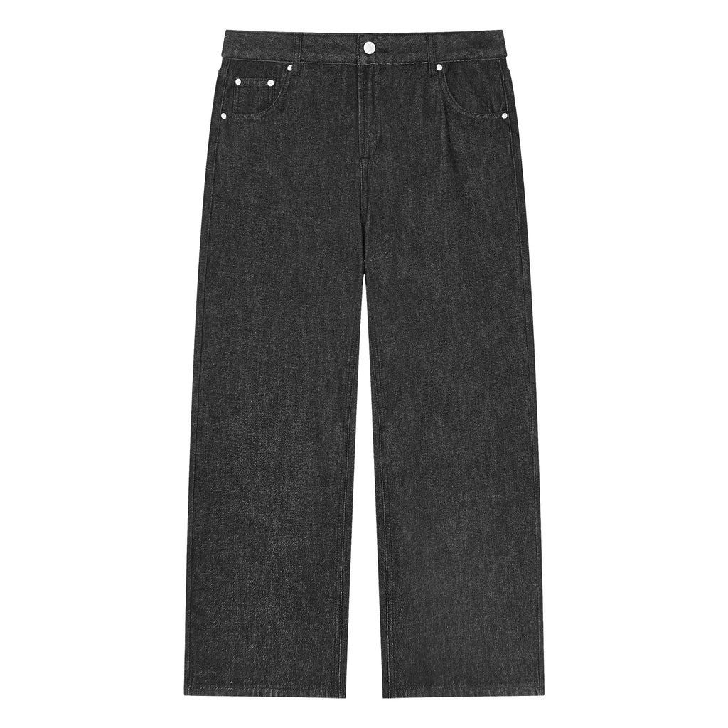 UNISEX STRAIGHT LEG JEANS - BLACK