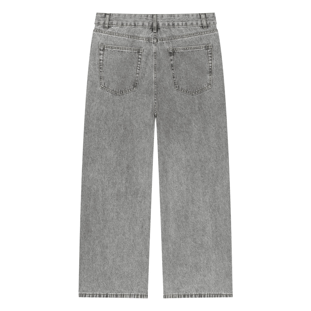 UNISEX STRAIGHT LEG JEANS - GREY