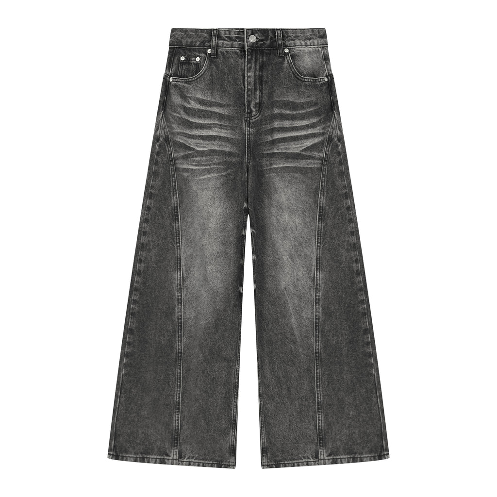 WOMEN WIDE LEG JEANS - BLACK