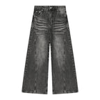 WOMEN WIDE LEG JEANS - BLACK