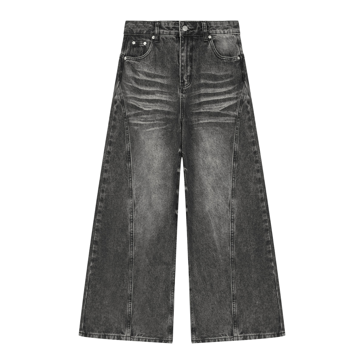 WOMEN WIDE LEG JEANS - BLACK