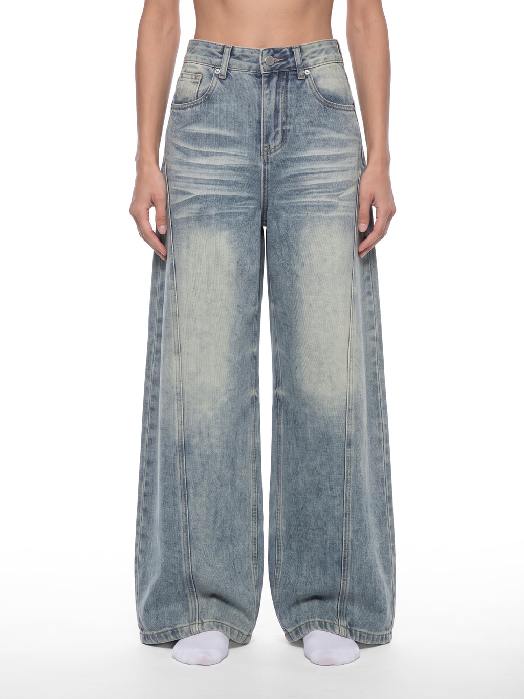 WOMEN WIDE LEG JEANS - BLUE