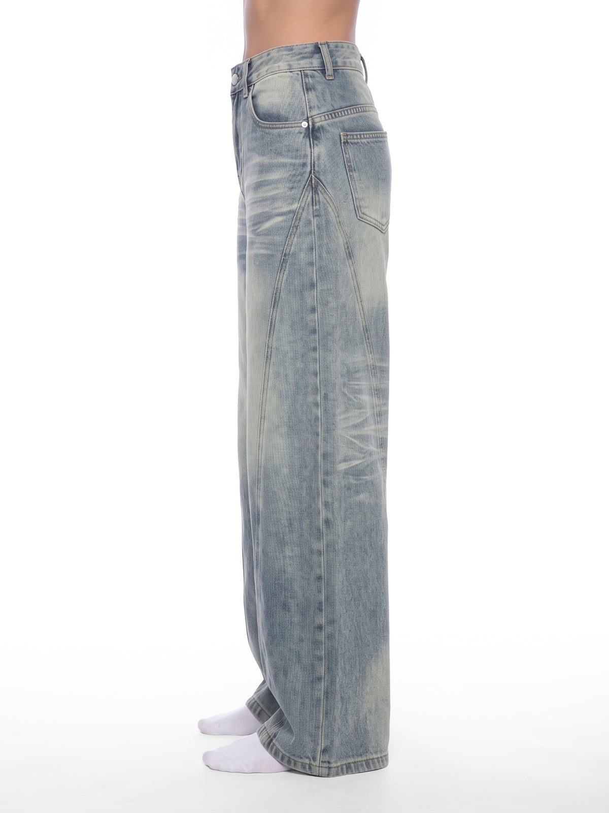 WOMEN WIDE LEG JEANS - BLUE