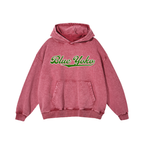 LOGO ACID WASH HOODIE - RED