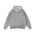 LOGO ACID WASH HOODIE - GREY