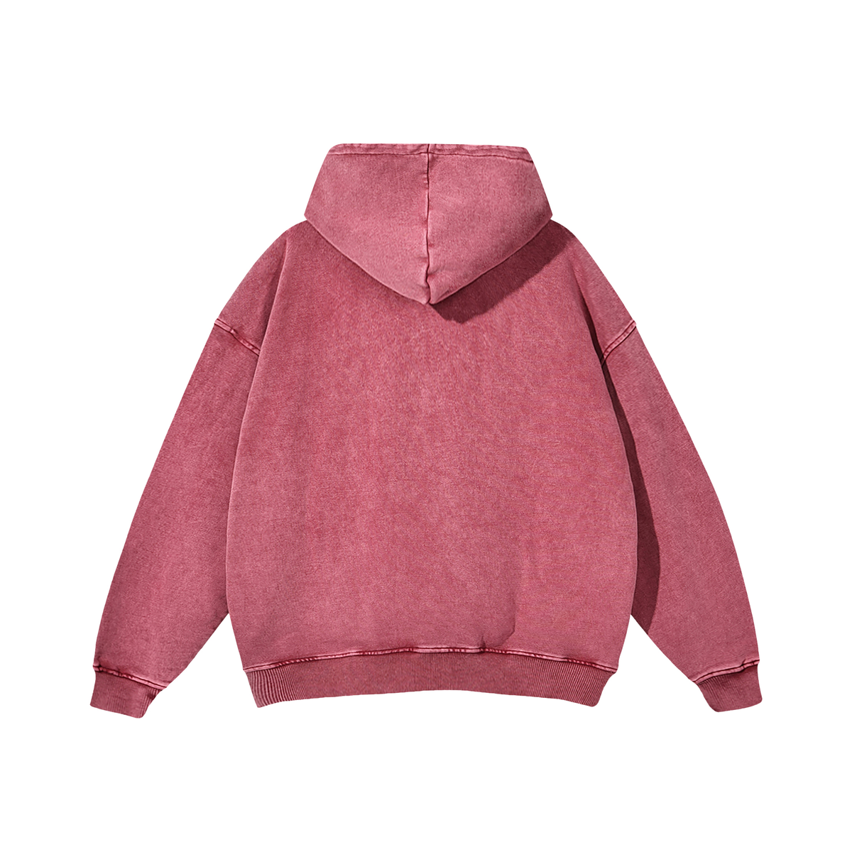 LOGO ACID WASH HOODIE - RED