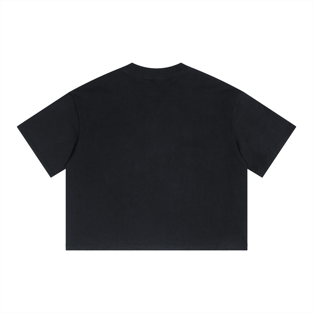 CANDY HEARTS BOX FIT CROPPED TEE - BLACK