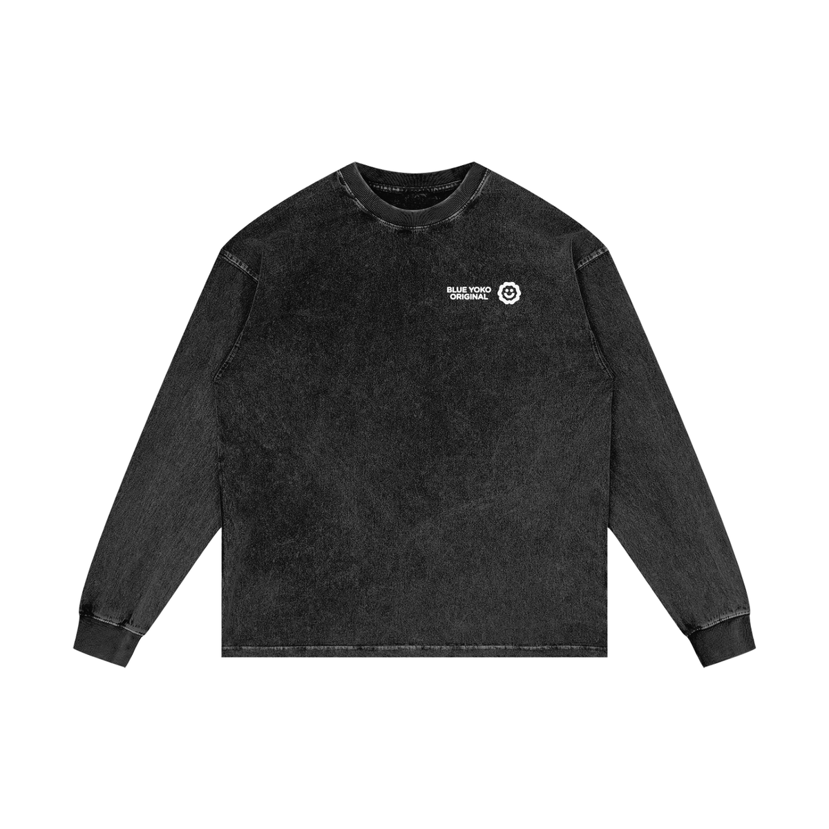 BLUE YOKO ACID WASH LONGSLEEVE - BLACK