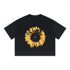 SUNFLOWER BOX FIT CROPPED TEE - BLACK