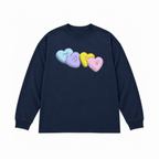 CANDY HEARTS III OVERSIZED LONGSLEEVE - NAVY