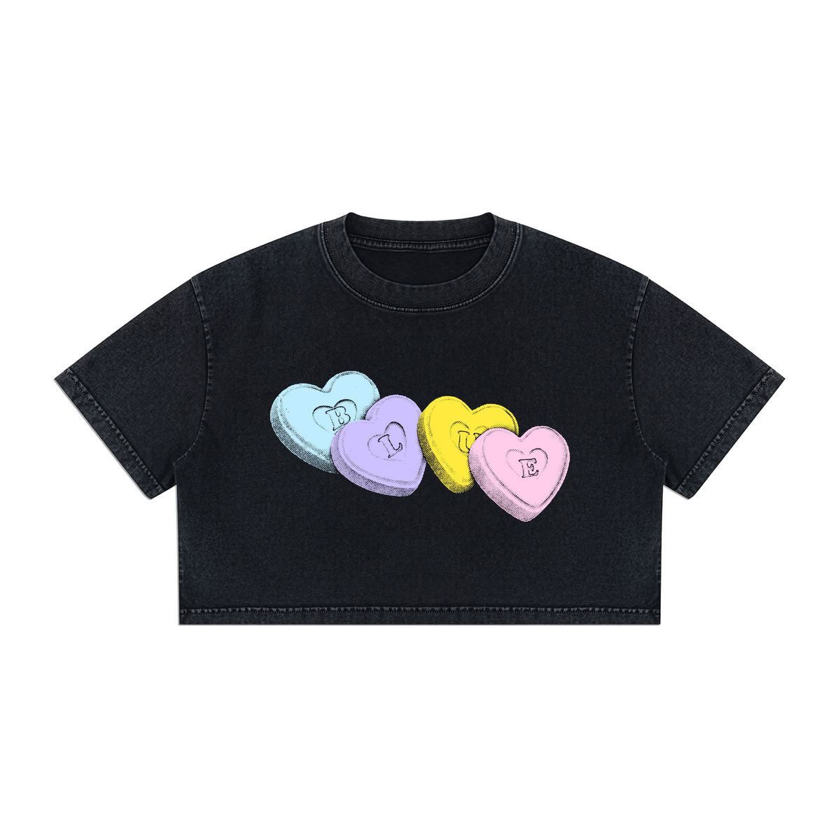 CANDY HEARTS II BOXY CROPPED TEE