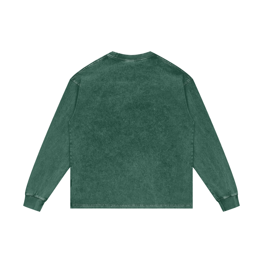 BLUE YOKO ACID WASH LONGSLEEVE - GREEN
