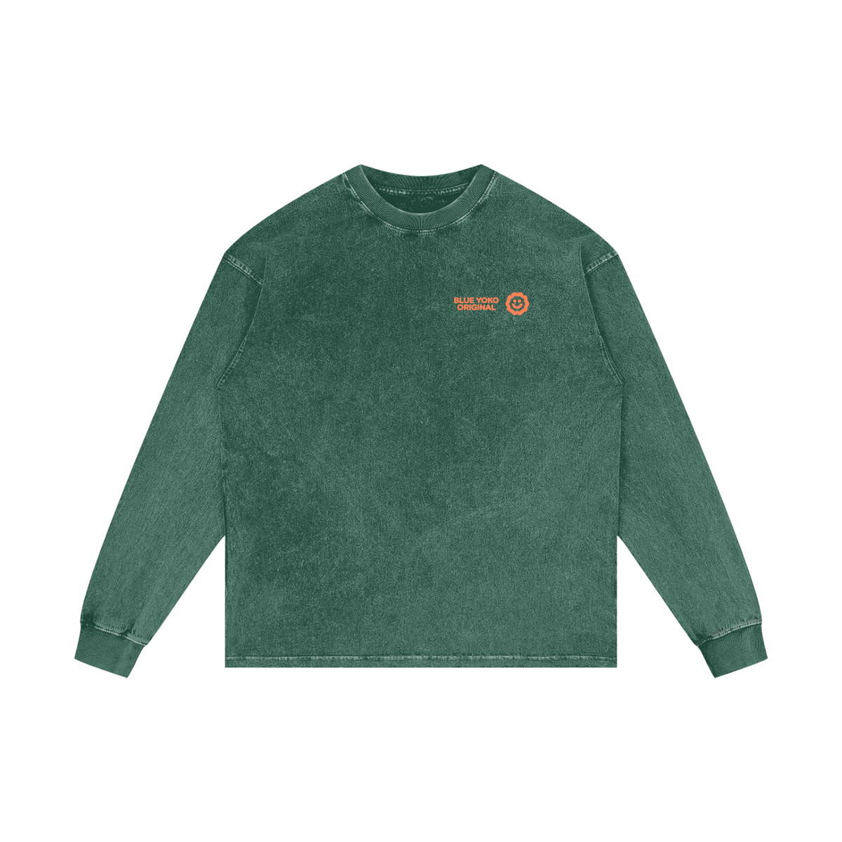 BLUE YOKO ACID WASH LONGSLEEVE - GREEN