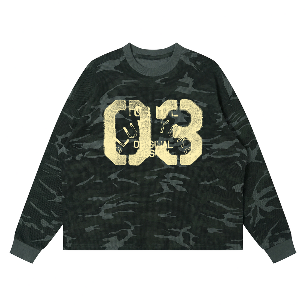 03 WAFFLE KNIT LONGSLEEVE - DARK CAMEO