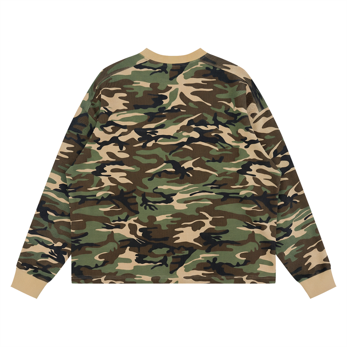 03 WAFFLE KNIT LONGSLEEVE - LIGHT CAMEO