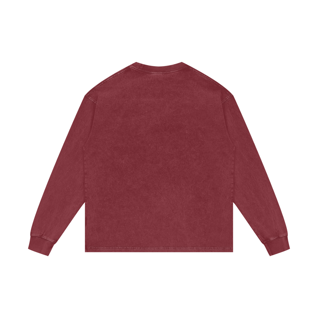 BLUE YOKO ACID WASH LONGSLEEVE - RED