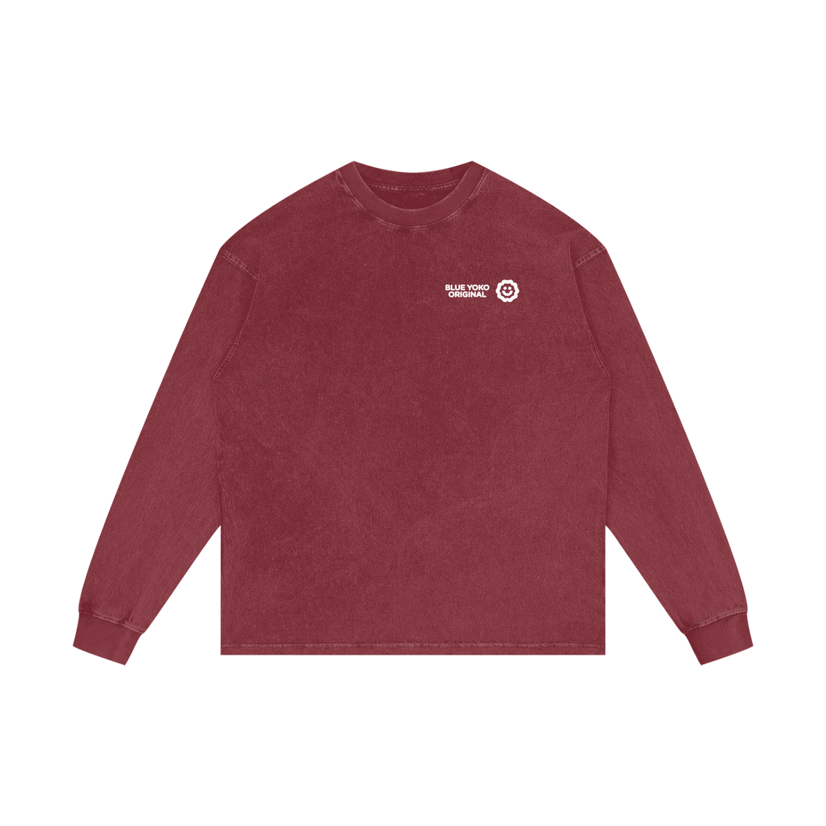 BLUE YOKO ACID WASH LONGSLEEVE - RED