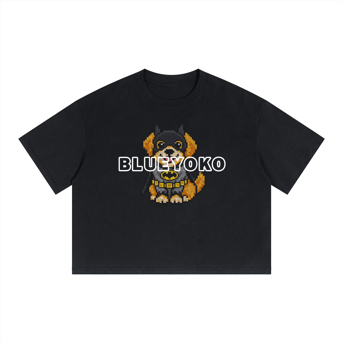 BATDOG BOX FIT CROPPED TEE - BLACK