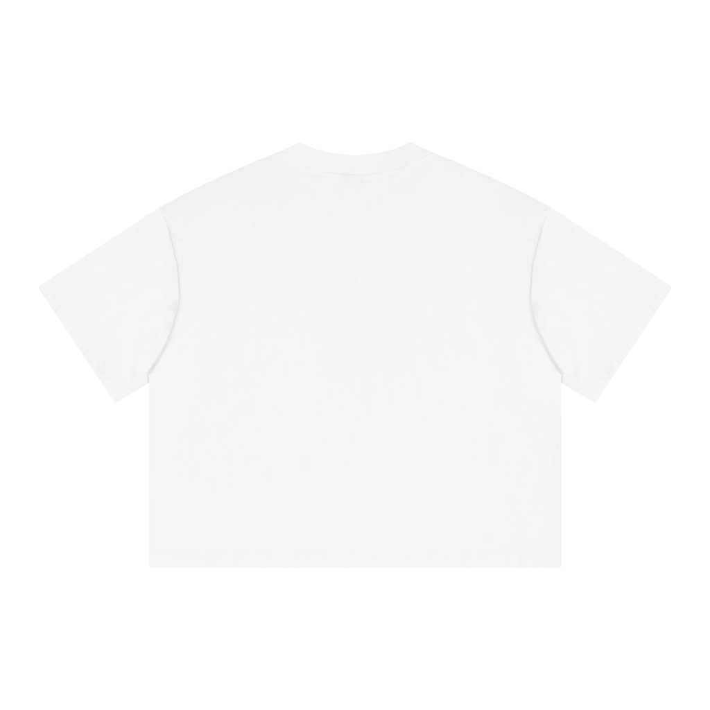 CANDY HEARTS BOX FIT CROPPED TEE - WHITE