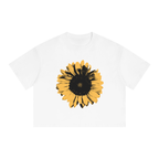 SUNFLOWER BOX FIT CROPPED TEE - WHITE
